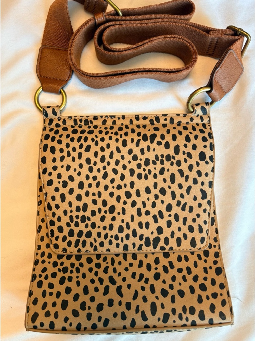 Universal Thread Leopard-Print Crossbody in Tan and Black